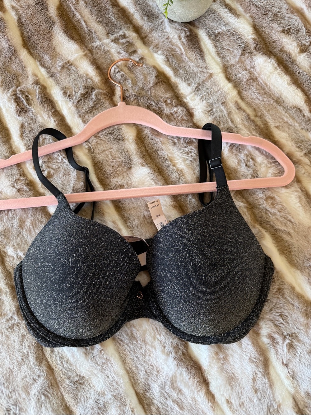 Victoria's Secret Black Shimmery T-Shirt Bra
